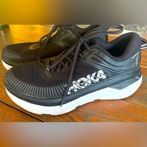 HOKA ONE ONE Bondi 7 Running Women's Shoes Black/White Size 8.5